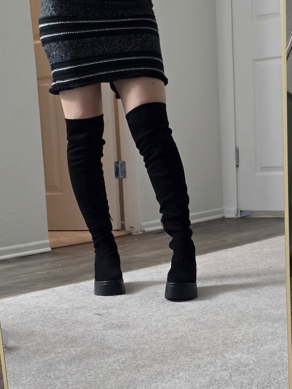 Nine West Black Over-the-Knee Platform Boots